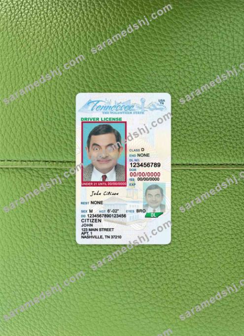 USA Tennessee driving license under 21 photolook FRONT